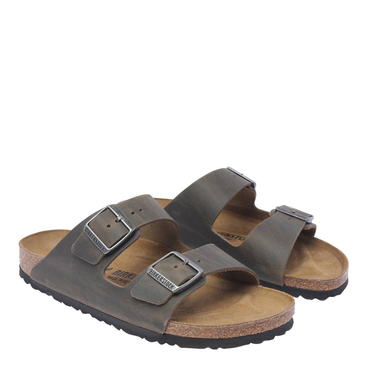 Birkenstock Sandals Green Calf Leather Rubber Sole