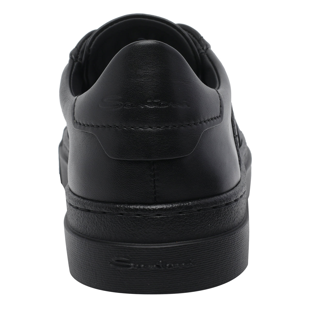 Santoni Sneakers Black Calf Leather/rubber Sole