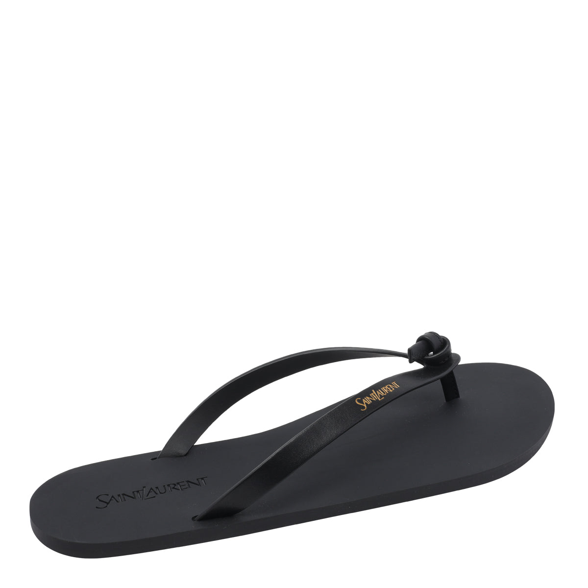 Saint Laurent Sandals Black Calf Leather/rubber Sole