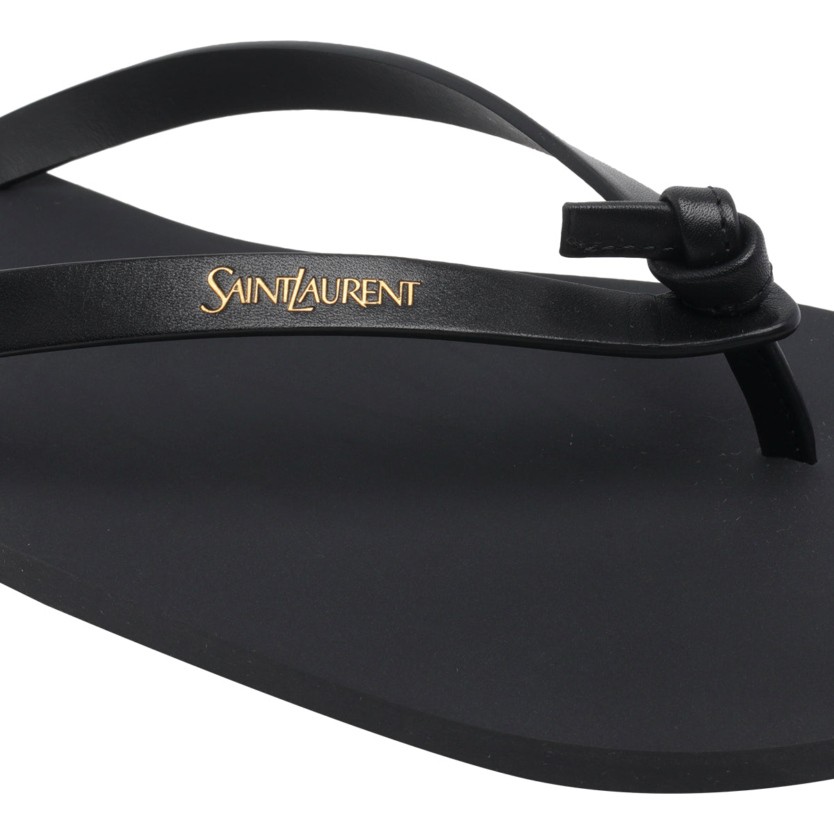 Saint Laurent Sandals Black Calf Leather/rubber Sole