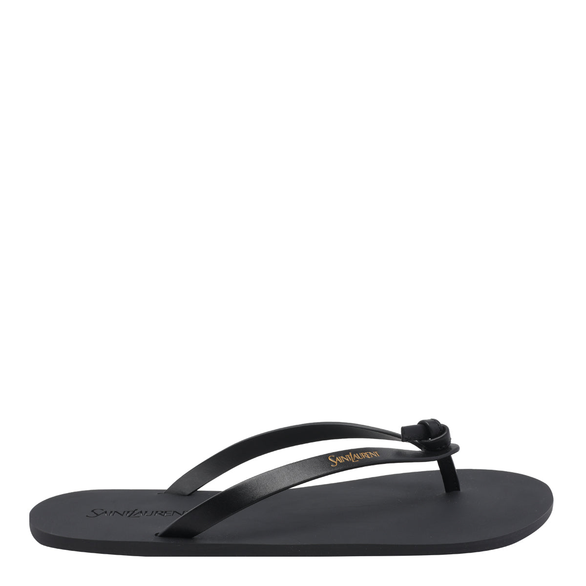 Saint Laurent Sandals Black Calf Leather/rubber Sole