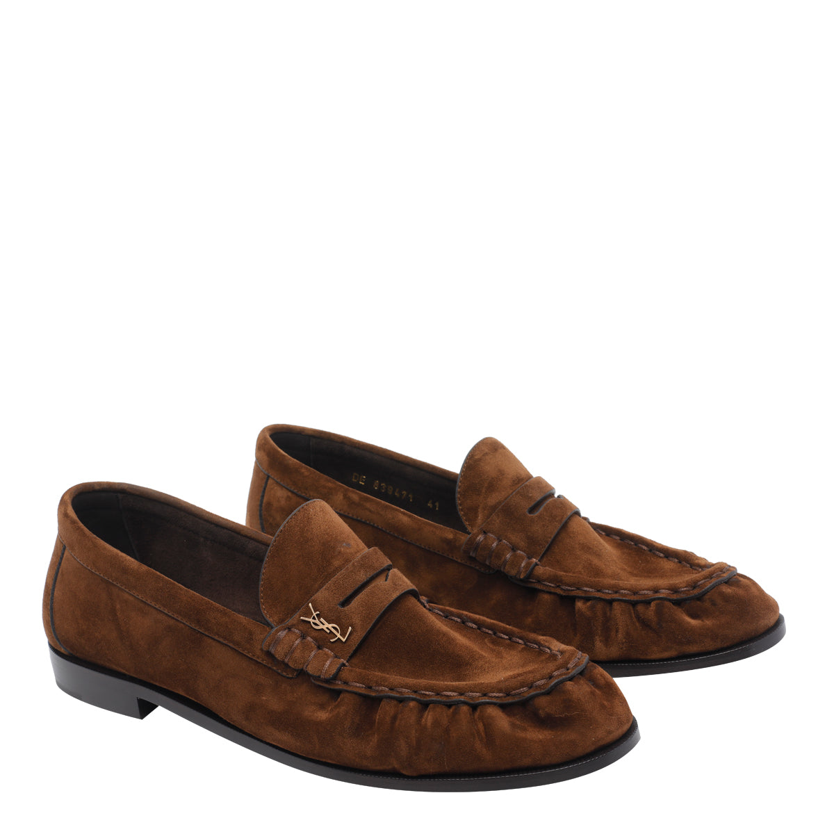Saint Laurent Flat shoes Brown Suede Leather/leather Sole