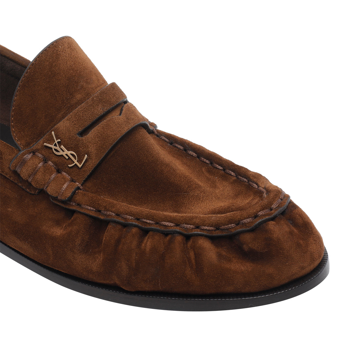 Saint Laurent Flat shoes Brown Suede Leather/leather Sole