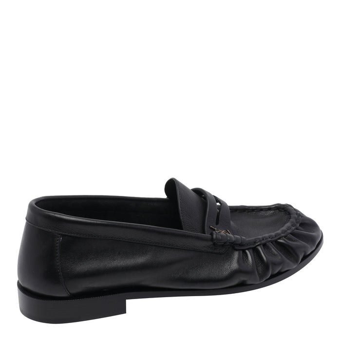 Saint Laurent Flat shoes Black Calf Leather/leather Sole