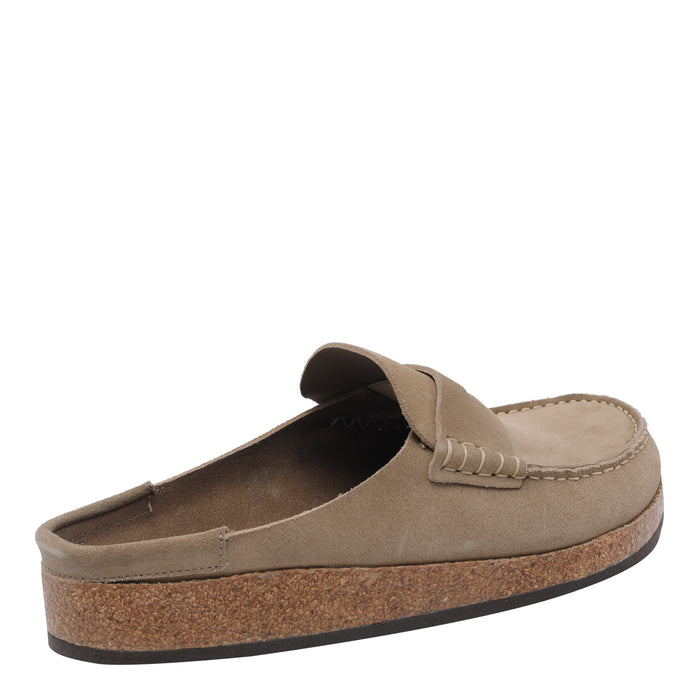 Birkenstock Flat Shoes Beige Suede Leather/rubber Sole