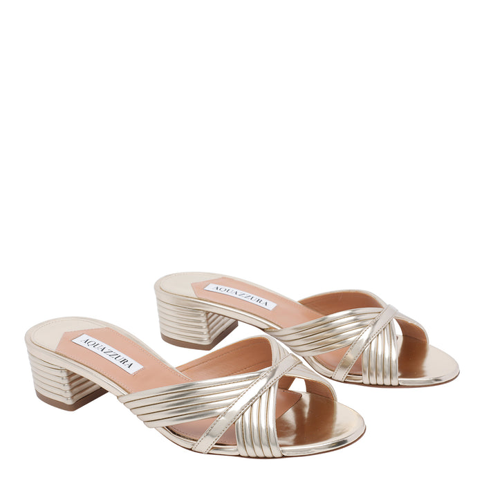 Aquazzura Sandals Golden Rubber/leather Sole