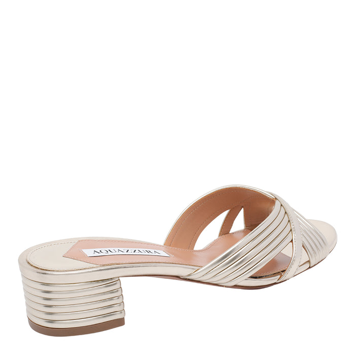 Aquazzura Sandals Golden Rubber/leather Sole