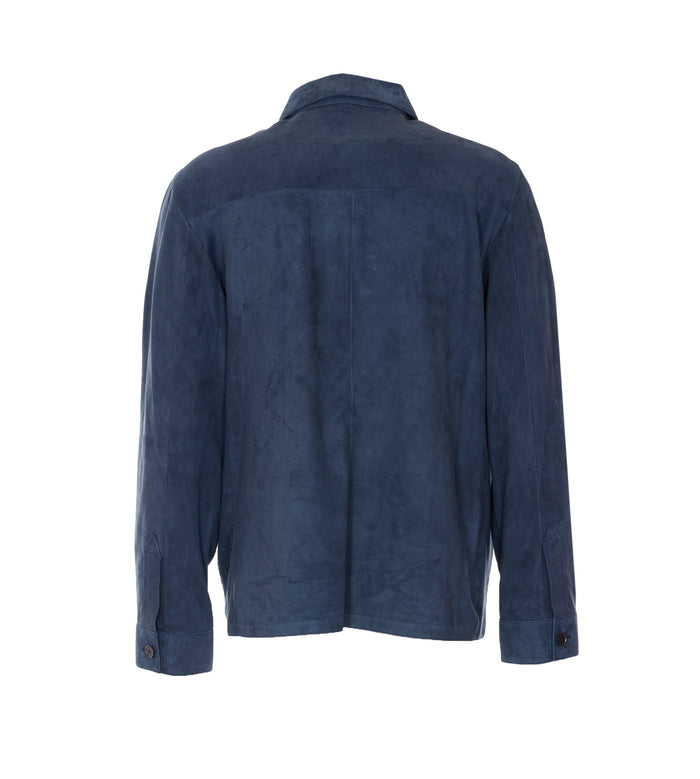 Arma Shirts Blue Genuine Leather