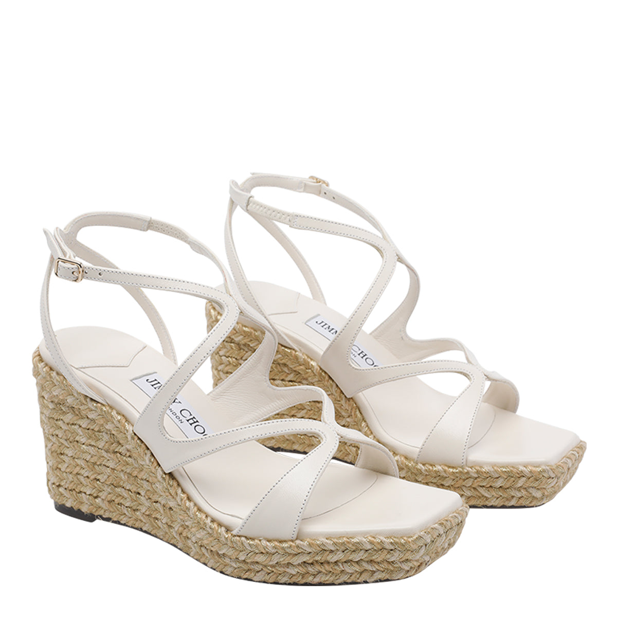 Jimmy Choo Sandals White Leather Leather/rubber Sole