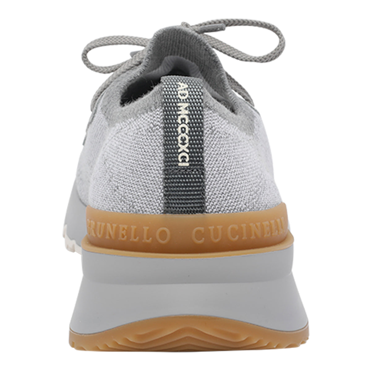 Brunello Cucinelli Sneakers Grey Leather Fabric Rubber Sole