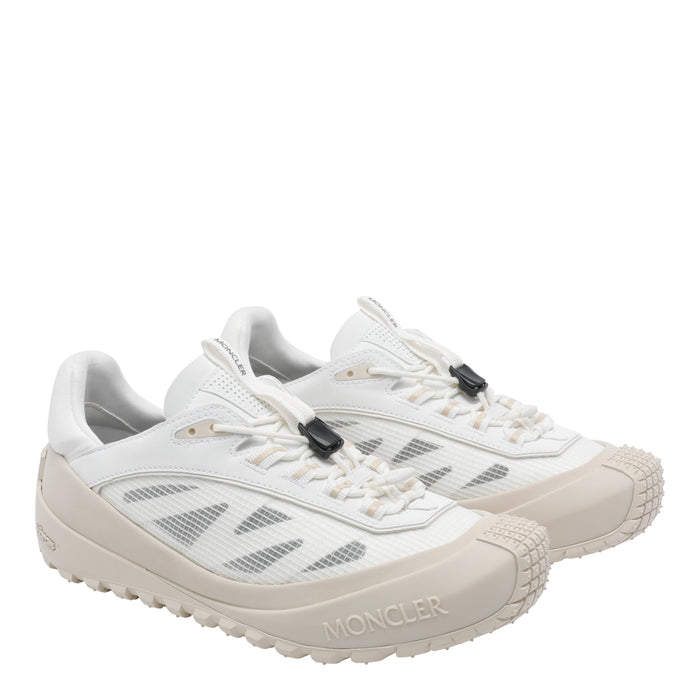 Moncler Sneakers White Leather Fabric Rubber Sole