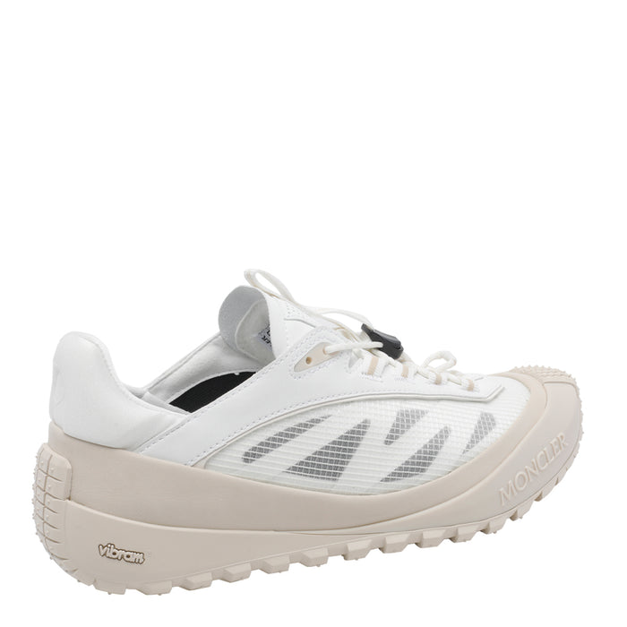 Moncler Sneakers White Leather Fabric Rubber Sole