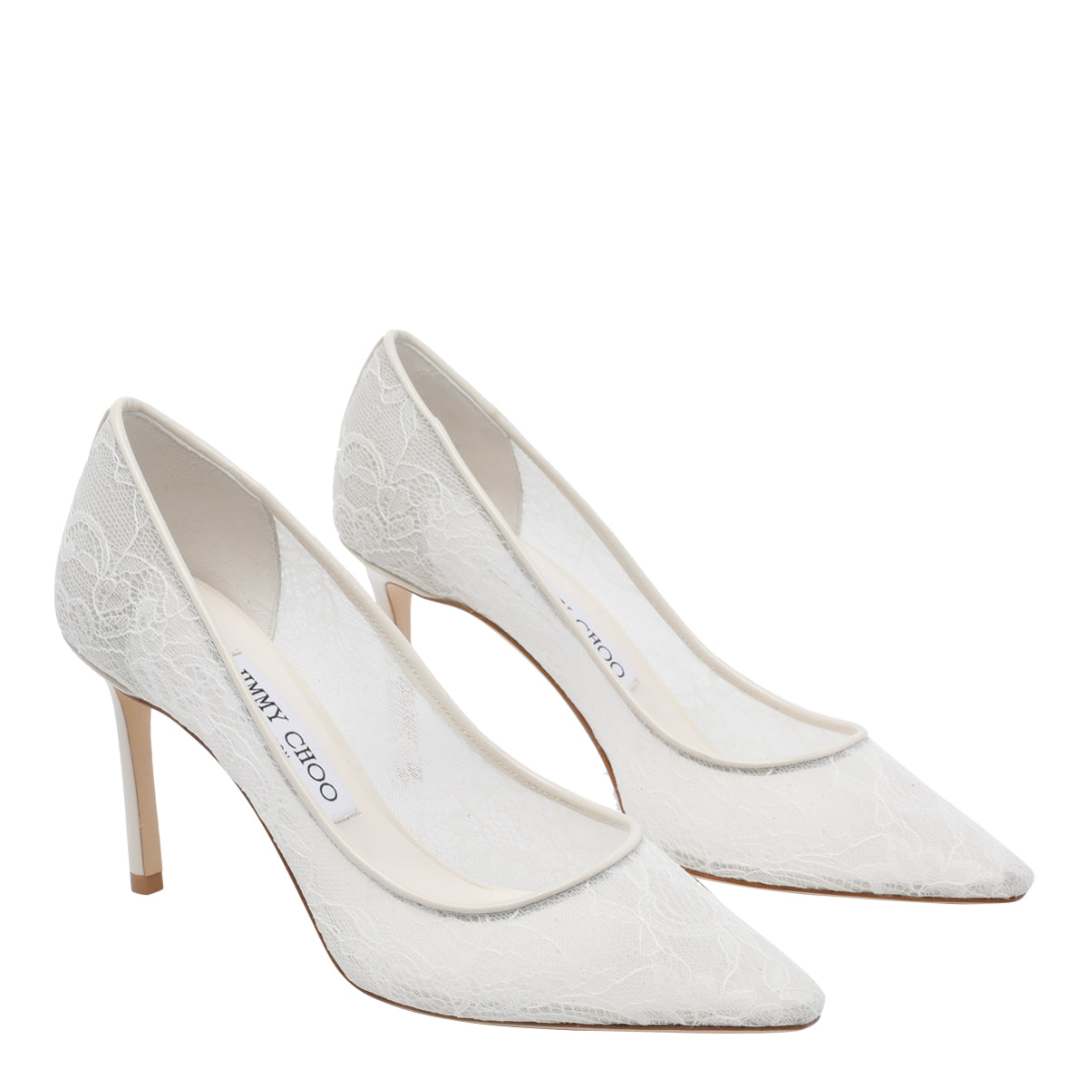 Jimmy Choo With Heel White Leather Fabric Sole