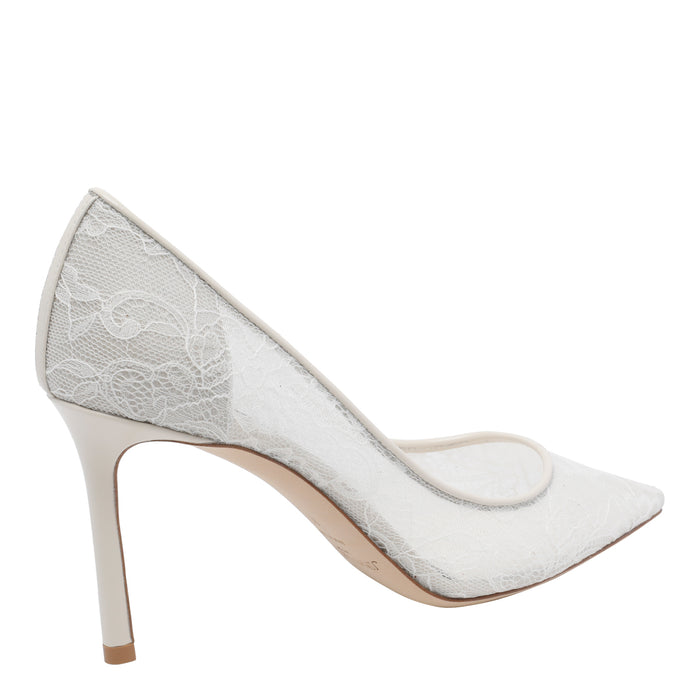 Jimmy Choo With Heel White Leather Fabric Sole