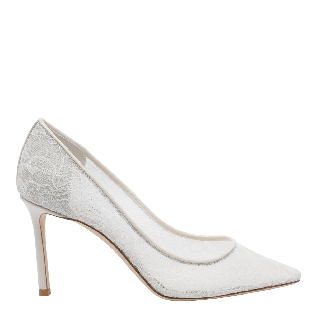 Jimmy Choo With Heel White Leather Fabric Sole