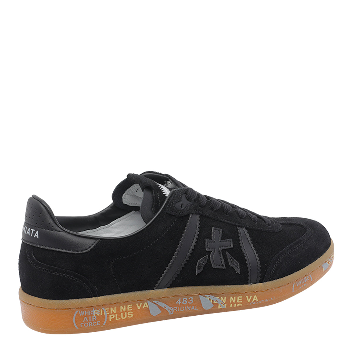 Premiata Sneakers Black Calf Leather/rubber Sole