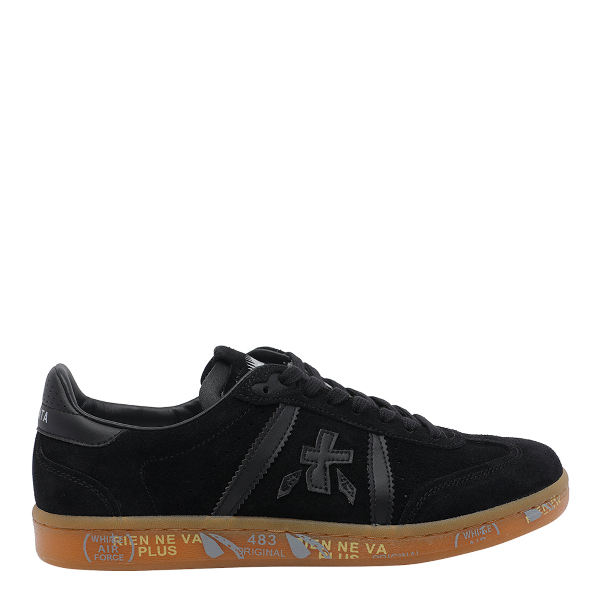 Premiata Sneakers Black Calf Leather/rubber Sole