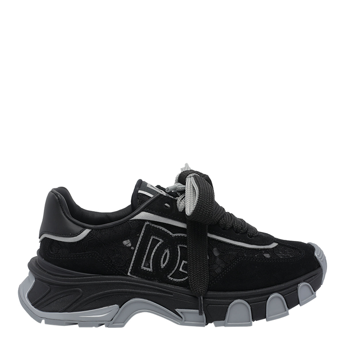 Dolce & Gabbana Sneakers Black Leather Fabric Rubber Sole