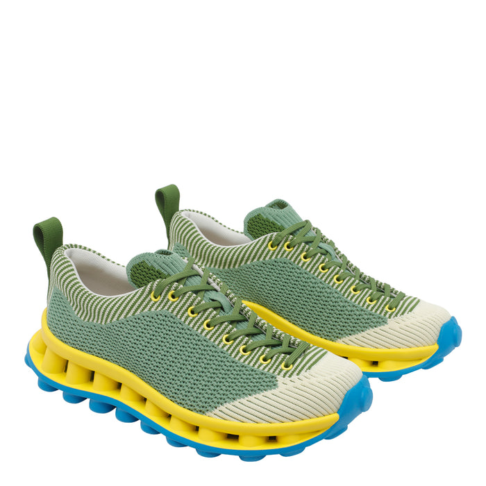 Camper Sneakers Green Fabric Rubber Sole