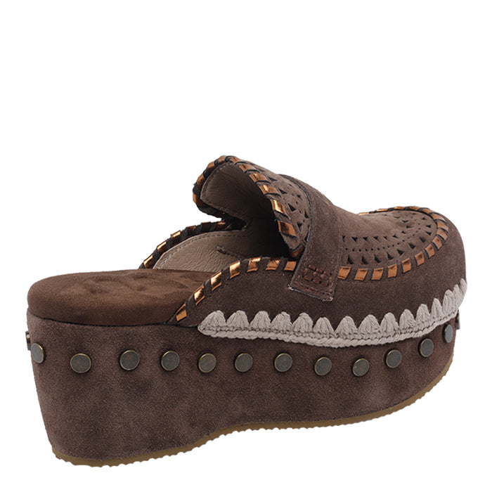 Mou Sandals Brown Suede Leather/rubber Sole