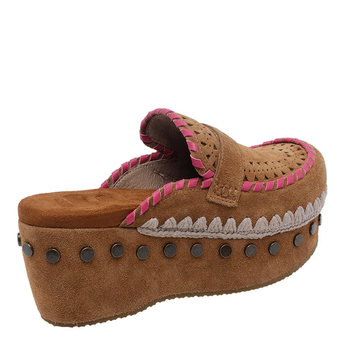 Mou Sandals Brown Suede Leather/rubber Sole