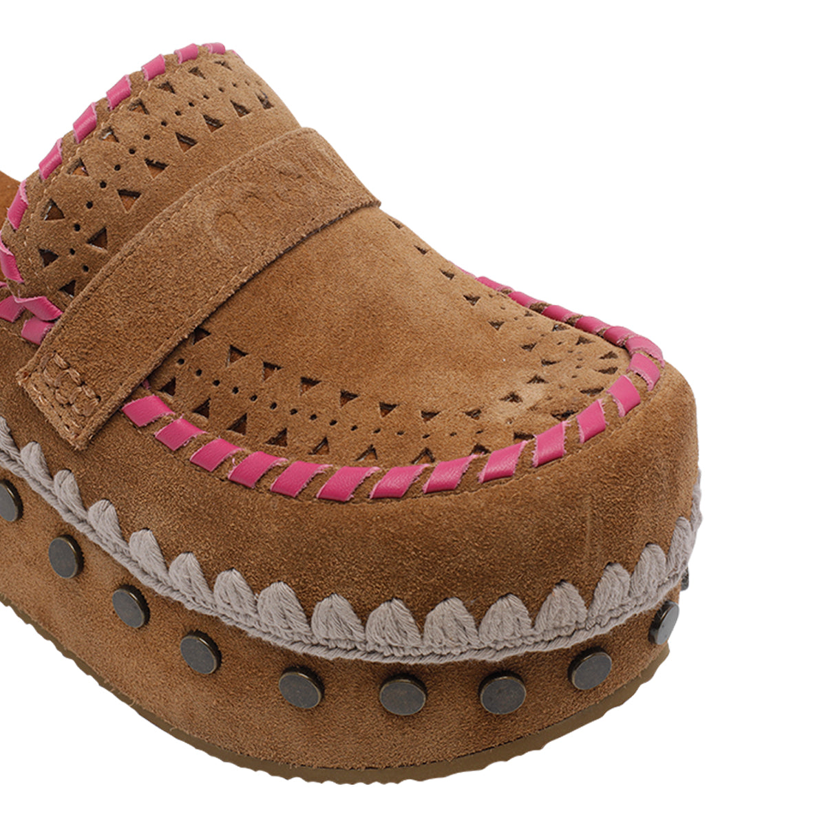 Mou Sandals Brown Suede Leather/rubber Sole