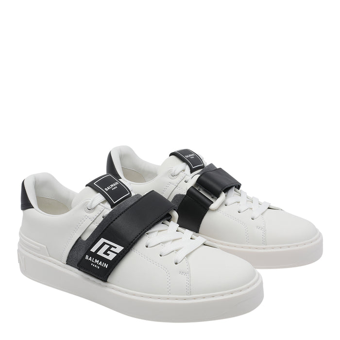 Balmain Sneakers White Calf Leather/rubber Sole