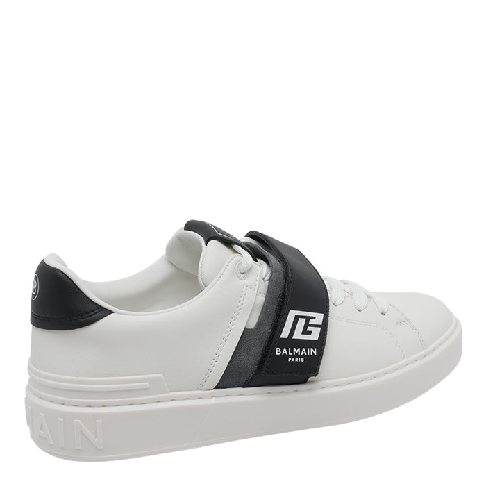 Balmain Sneakers White Calf Leather/rubber Sole