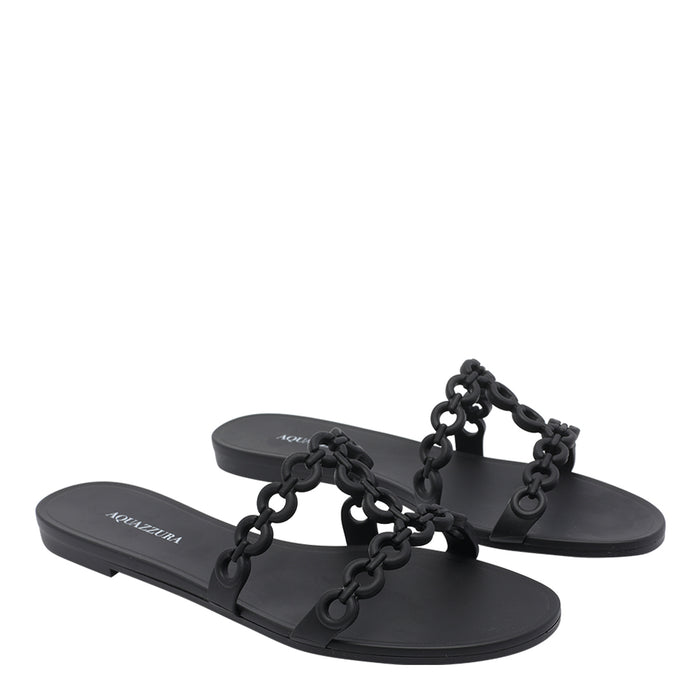 Aquazzura Sandals Black Rubber/rubber Sole