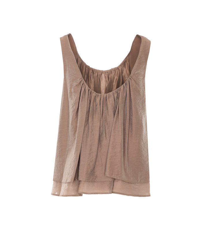Eleh Top Brown Polyester