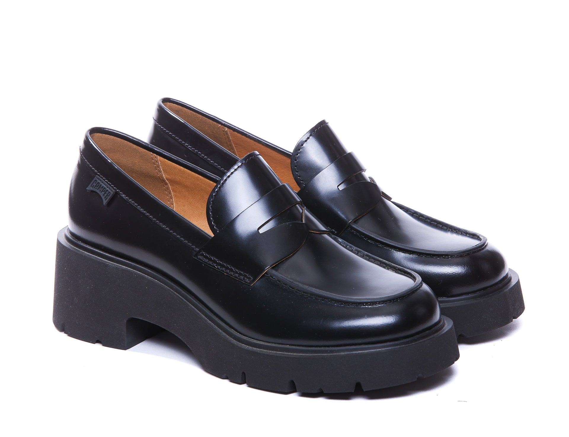Camper Flat shoes Black Calf Leather/rubber Sole