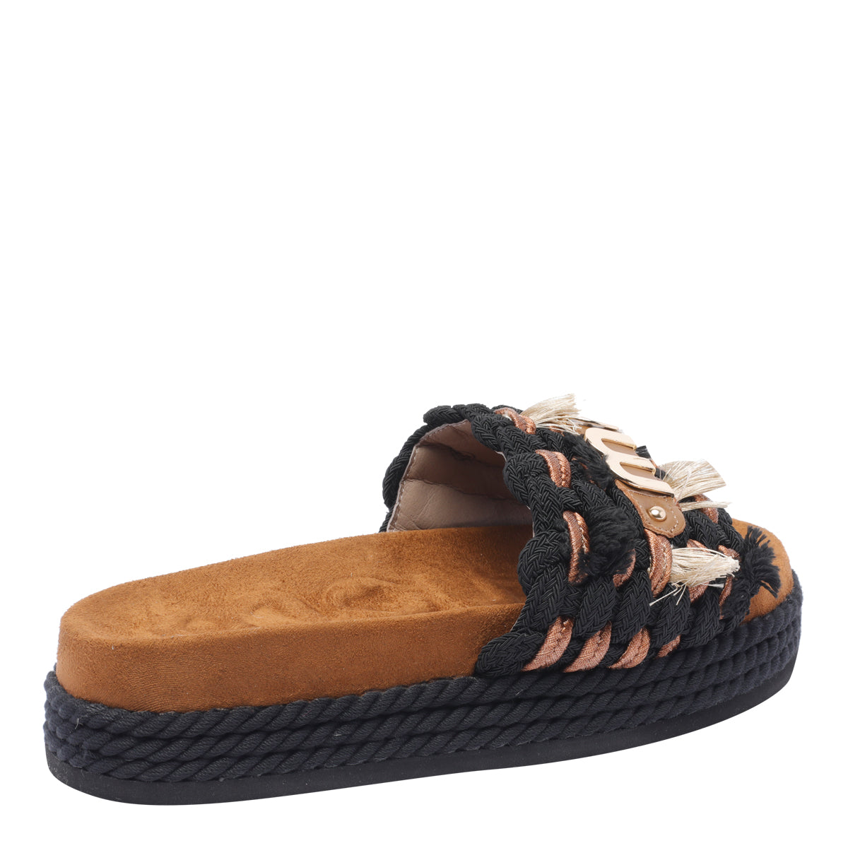 Mou Sandals Black Fabric/rubber Sole