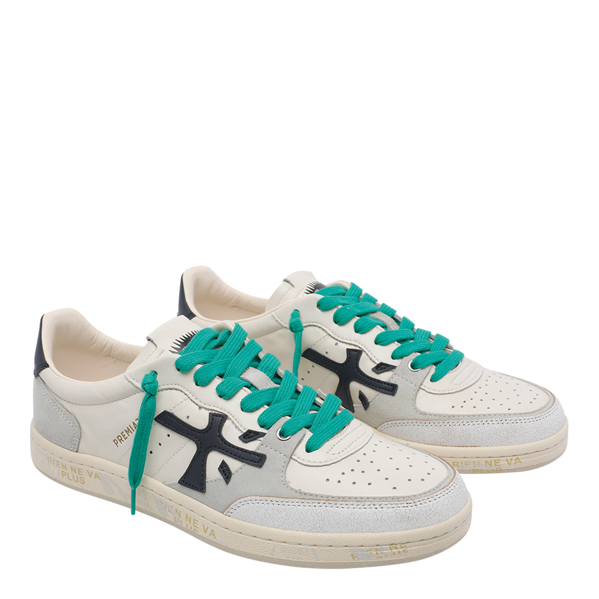 Premiata Sneakers White Calf Leather/rubber Sole