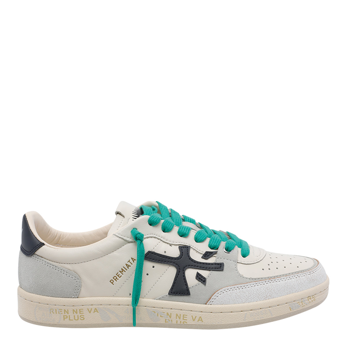 Premiata Sneakers White Calf Leather/rubber Sole