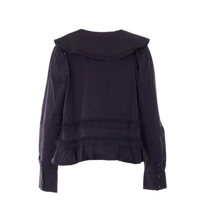 GANNI Shirts Black Organic Cotton