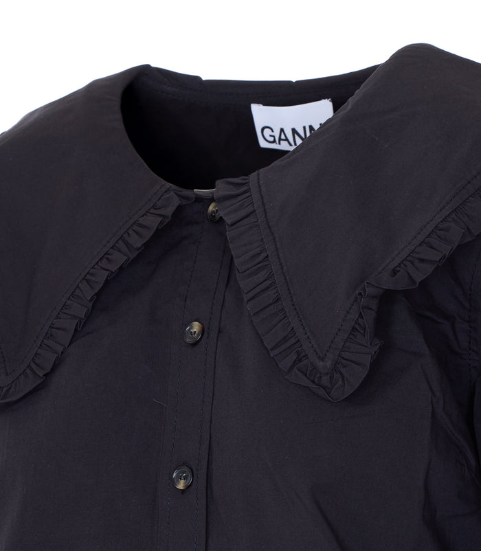 GANNI Shirts Black Organic Cotton