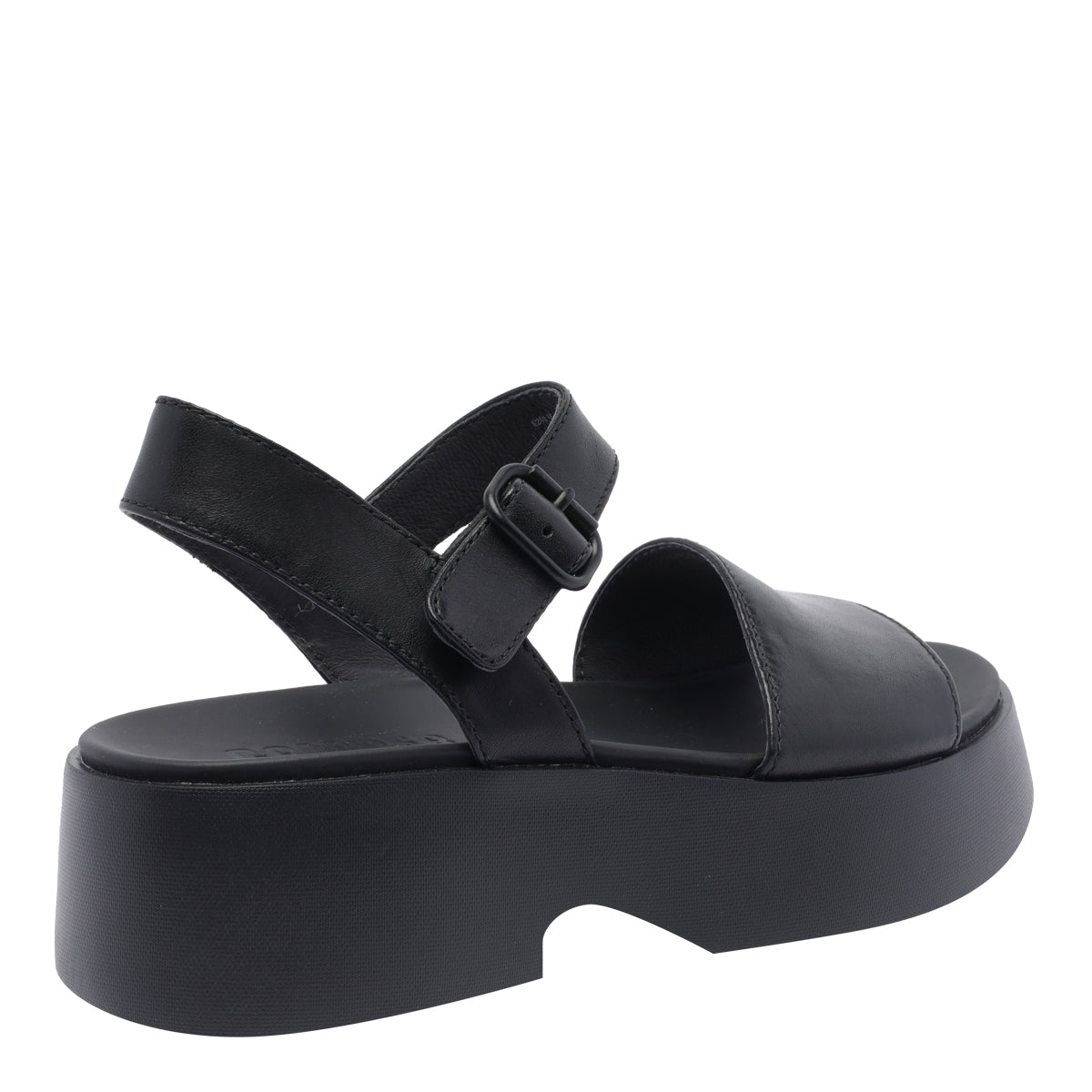 Camper Sandals Black Calf Leather/rubber Sole