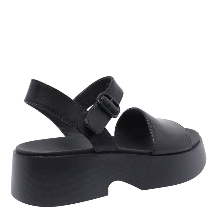 Camper Sandals Black Calf Leather/rubber Sole