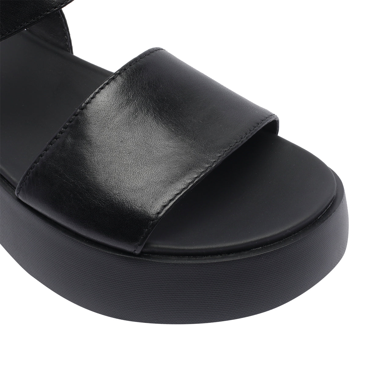 Camper Sandals Black Calf Leather/rubber Sole
