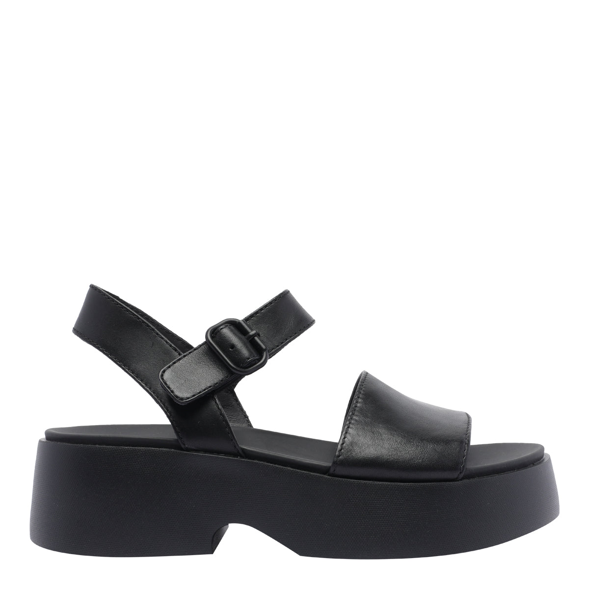 Camper Sandals Black Calf Leather/rubber Sole