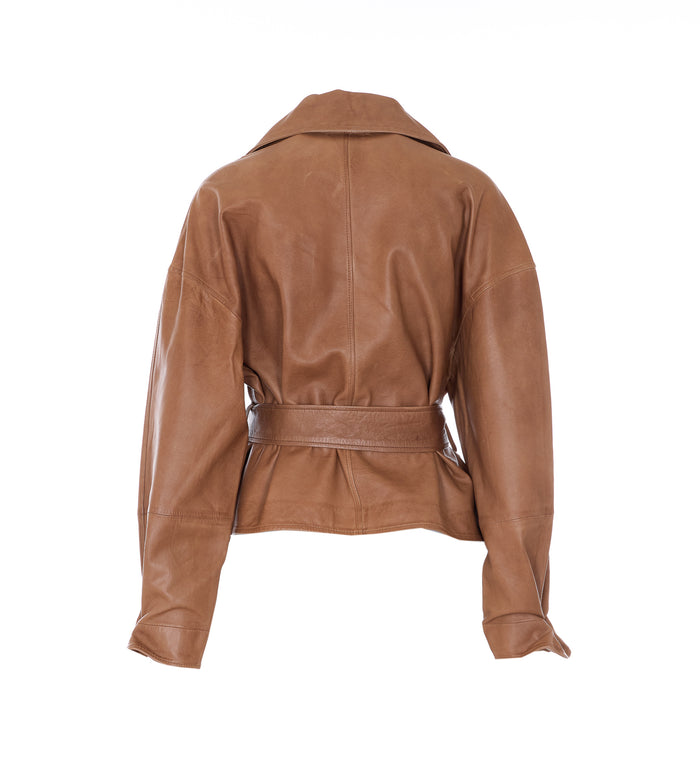 Bully Jackets Beige Genuine Leather