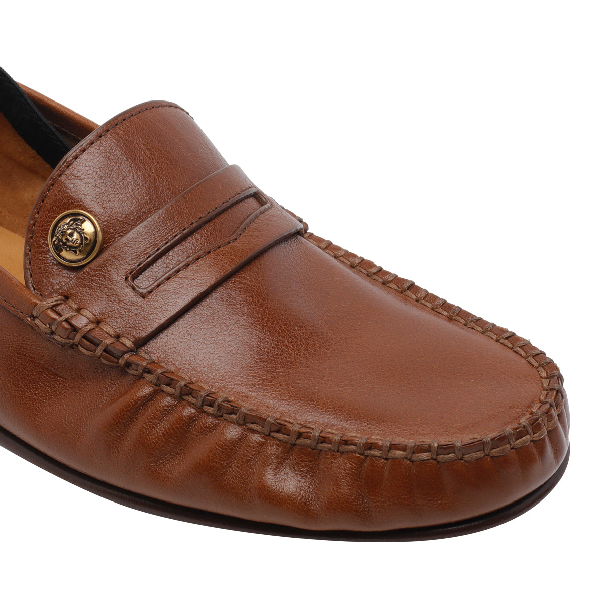 Versace Flat shoes Brown Calf Leather/leather Sole