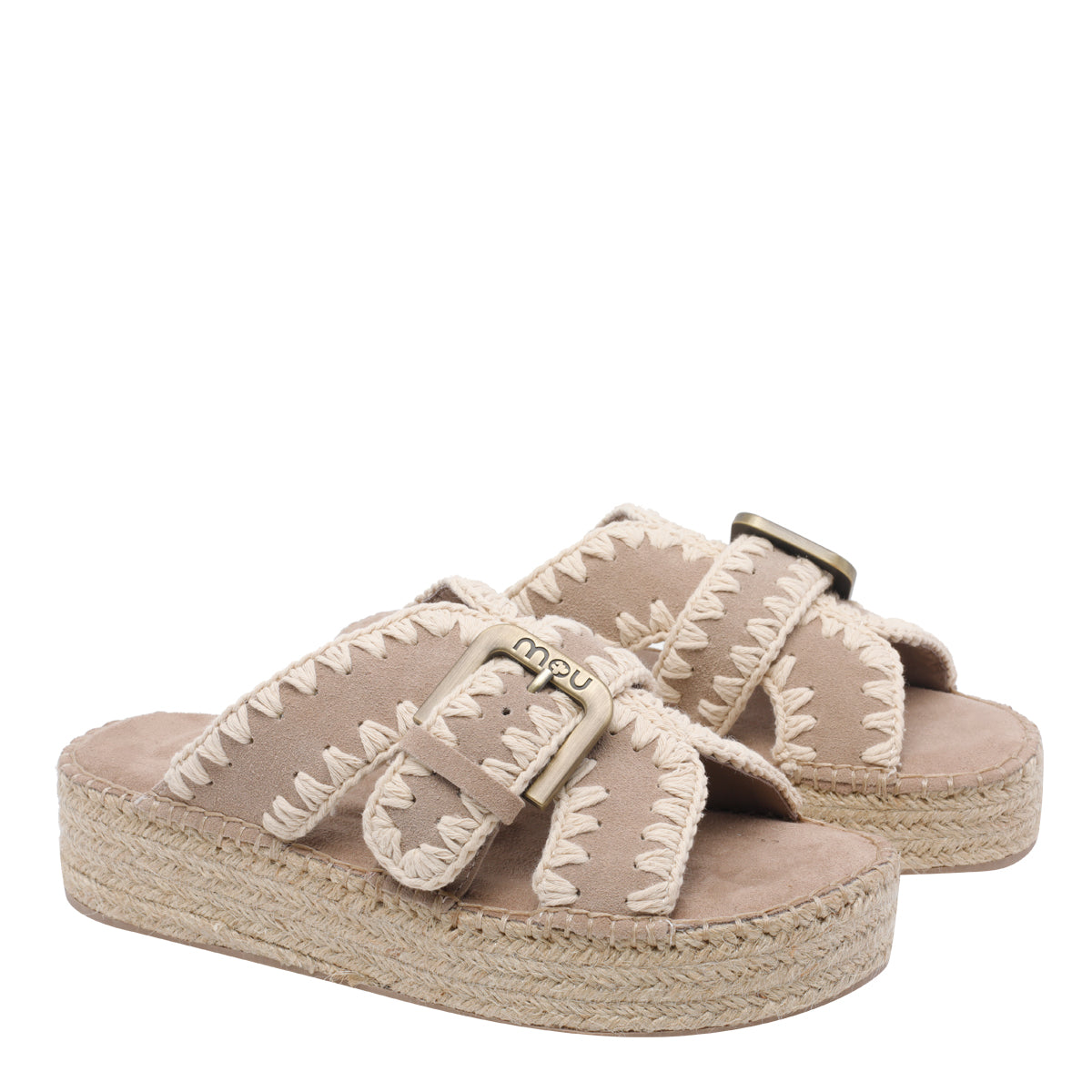 Mou Sneakers Pink Sand Suede Leather/rubber Sole