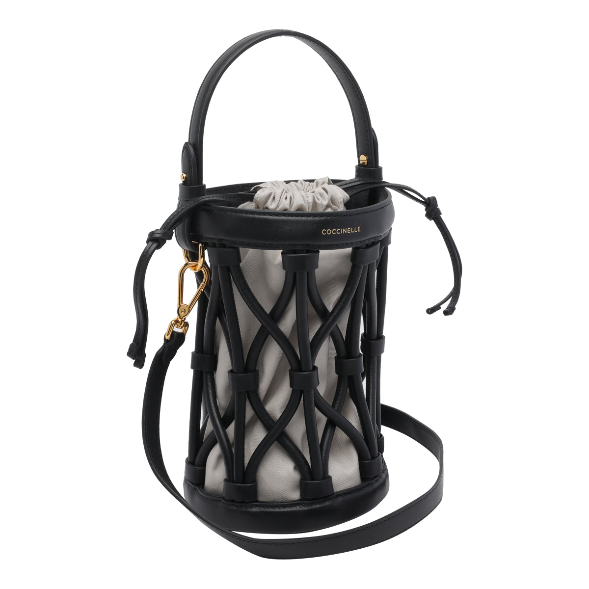 Coccinelle Bags Black Calf Leather Fabric