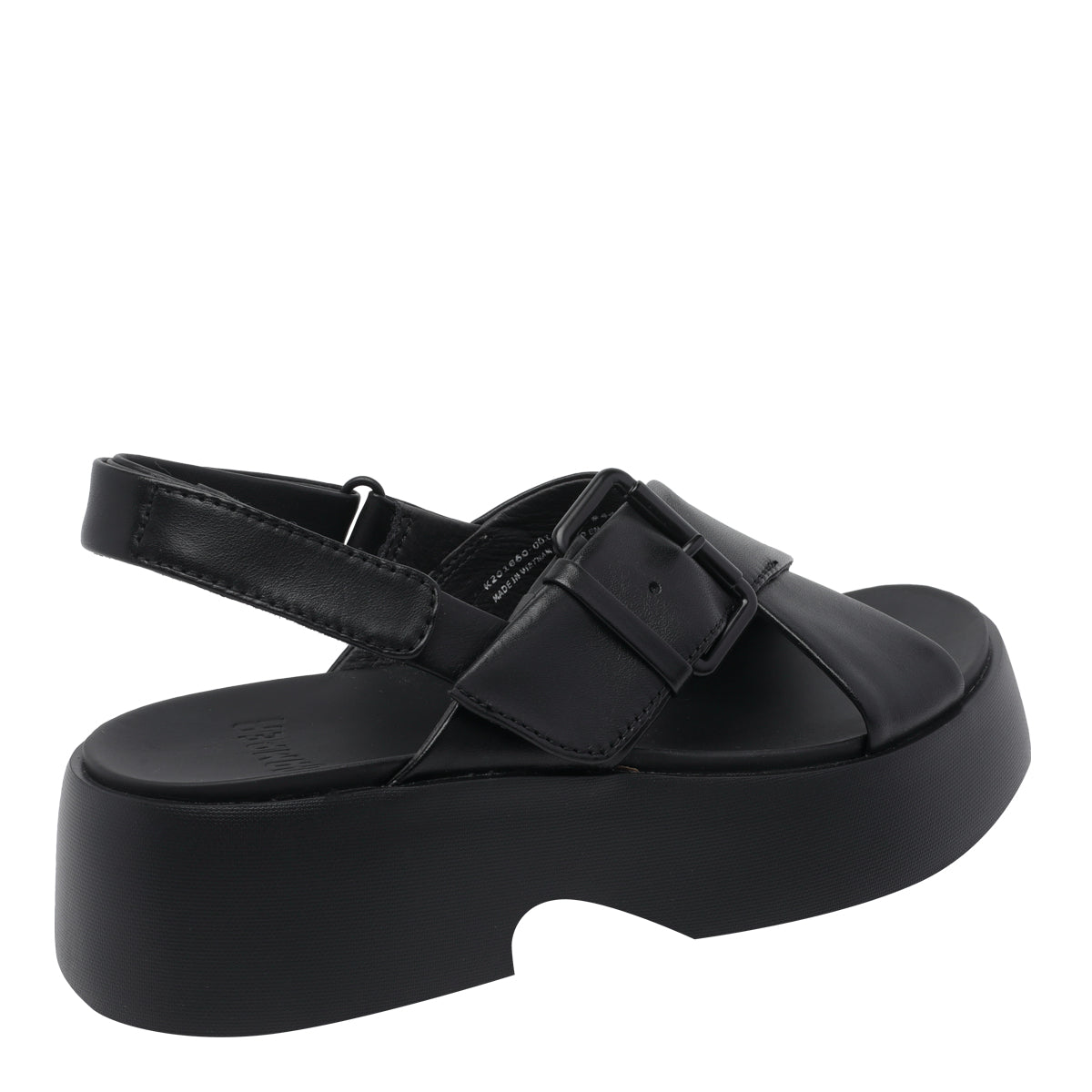 Camper Sandals Black Calf Leather/rubber Sole