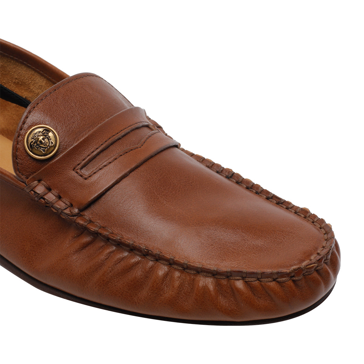 Versace Flat shoes Brown Calf Leather/leather Sole