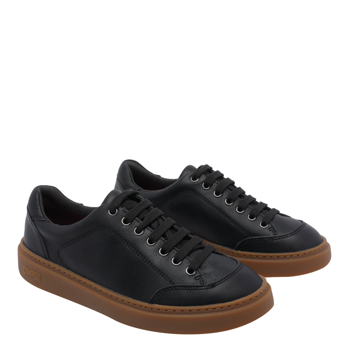 Camper Sneakers Black Calf Leather/rubber Sole
