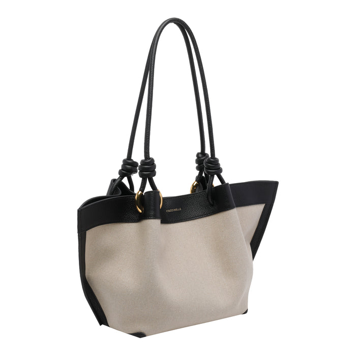 Coccinelle Bags Beige Fabric Calf Leather