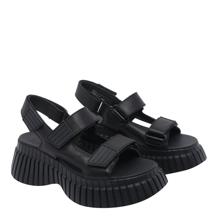 Camper Sandals Black Calf Leather/rubber Sole
