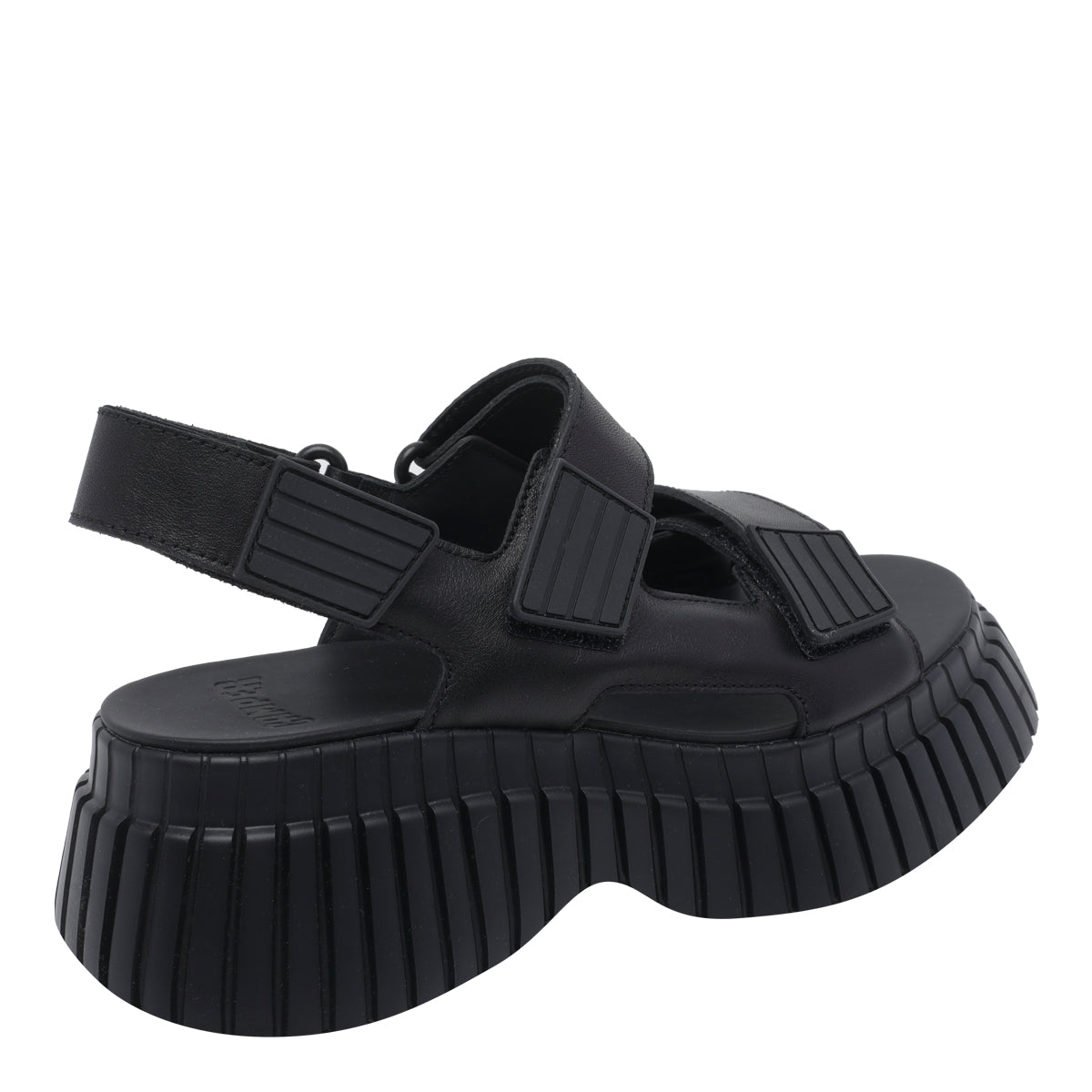 Camper Sandals Black Calf Leather/rubber Sole